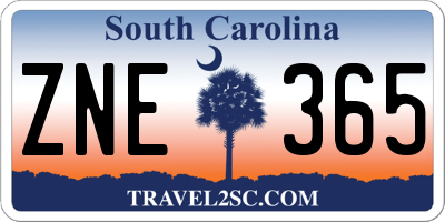 SC license plate ZNE365