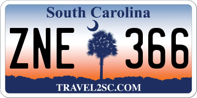 SC license plate ZNE366