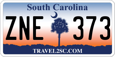SC license plate ZNE373