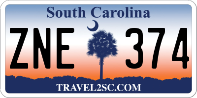 SC license plate ZNE374