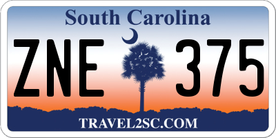SC license plate ZNE375