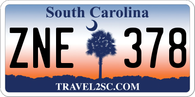 SC license plate ZNE378