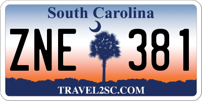 SC license plate ZNE381