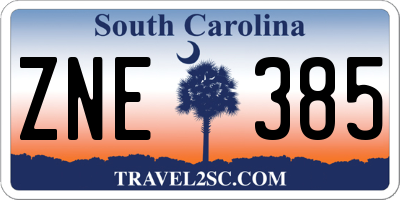 SC license plate ZNE385