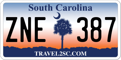 SC license plate ZNE387