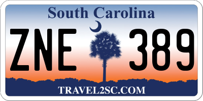 SC license plate ZNE389