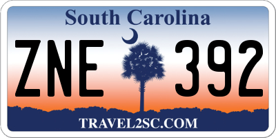 SC license plate ZNE392