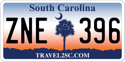 SC license plate ZNE396