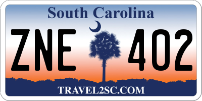 SC license plate ZNE402