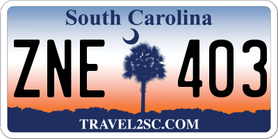 SC license plate ZNE403