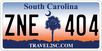 SC license plate ZNE404