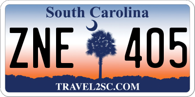 SC license plate ZNE405