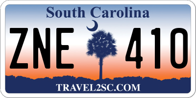 SC license plate ZNE410