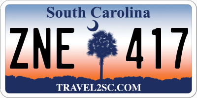 SC license plate ZNE417