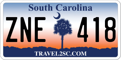 SC license plate ZNE418
