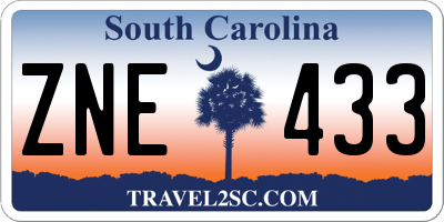 SC license plate ZNE433