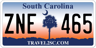 SC license plate ZNE465
