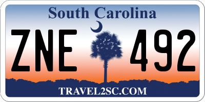 SC license plate ZNE492