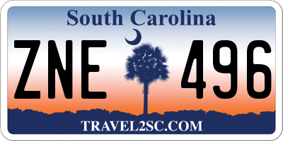 SC license plate ZNE496