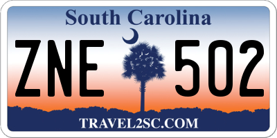 SC license plate ZNE502