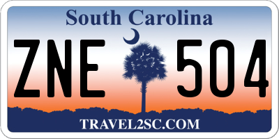 SC license plate ZNE504