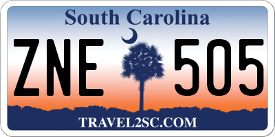 SC license plate ZNE505
