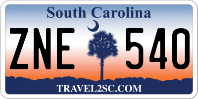 SC license plate ZNE540