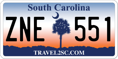 SC license plate ZNE551