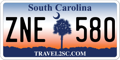 SC license plate ZNE580