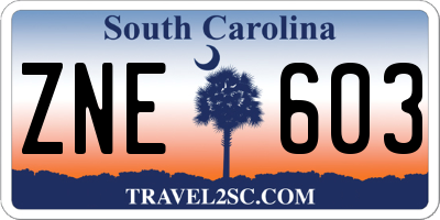 SC license plate ZNE603