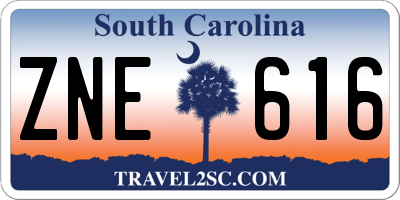 SC license plate ZNE616