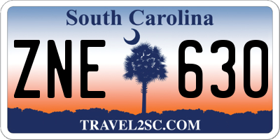 SC license plate ZNE630