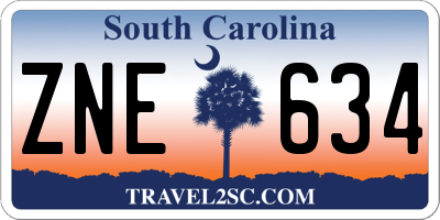 SC license plate ZNE634