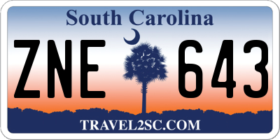 SC license plate ZNE643