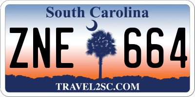 SC license plate ZNE664