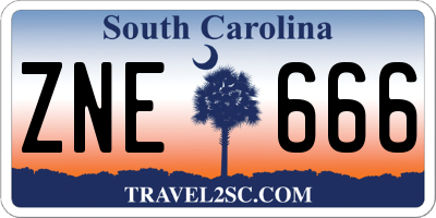 SC license plate ZNE666