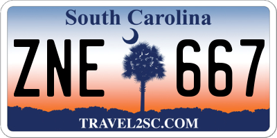 SC license plate ZNE667