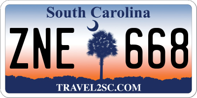 SC license plate ZNE668