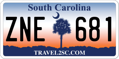 SC license plate ZNE681