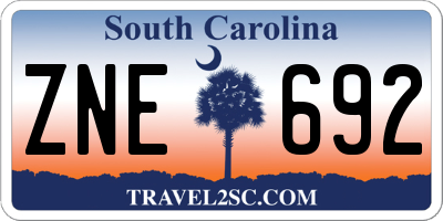 SC license plate ZNE692