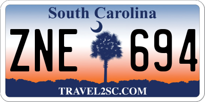 SC license plate ZNE694