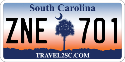 SC license plate ZNE701