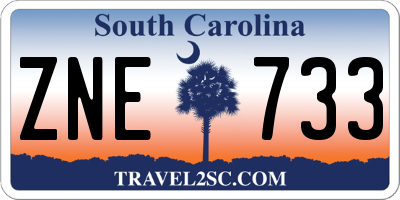 SC license plate ZNE733