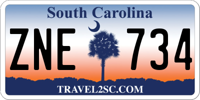 SC license plate ZNE734