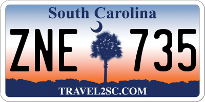 SC license plate ZNE735