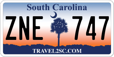 SC license plate ZNE747