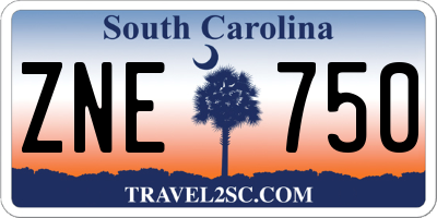 SC license plate ZNE750