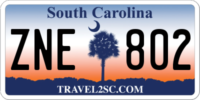 SC license plate ZNE802