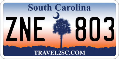 SC license plate ZNE803