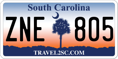 SC license plate ZNE805